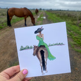 Card - The Cowgirl Rides Away