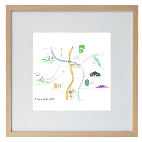Coonamble Map - limited edition print