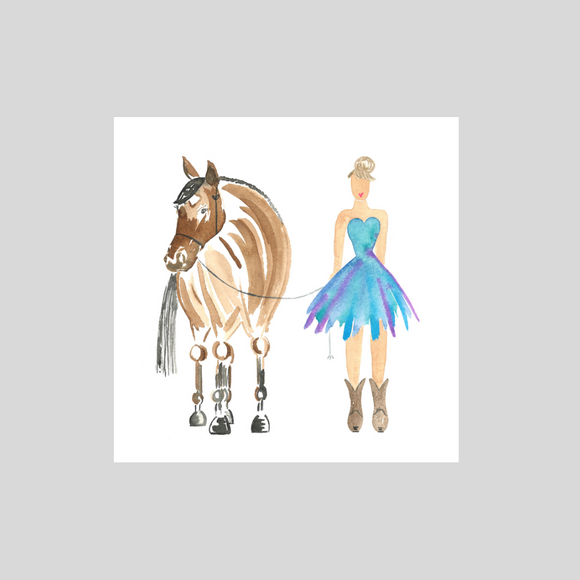 Card -  Girl and Horse
