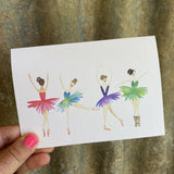 Card -  Four Ballerinas