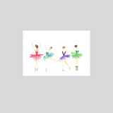 Card -  Four Ballerinas